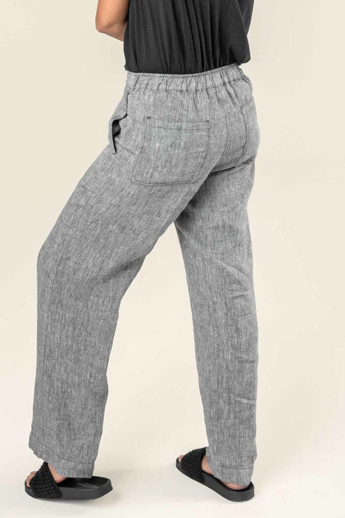 Linnen pantalon zwart-wit - Afbeelding 3