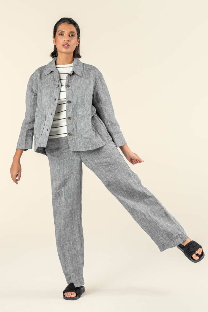 Linnen pantalon zwart-wit - Afbeelding 4