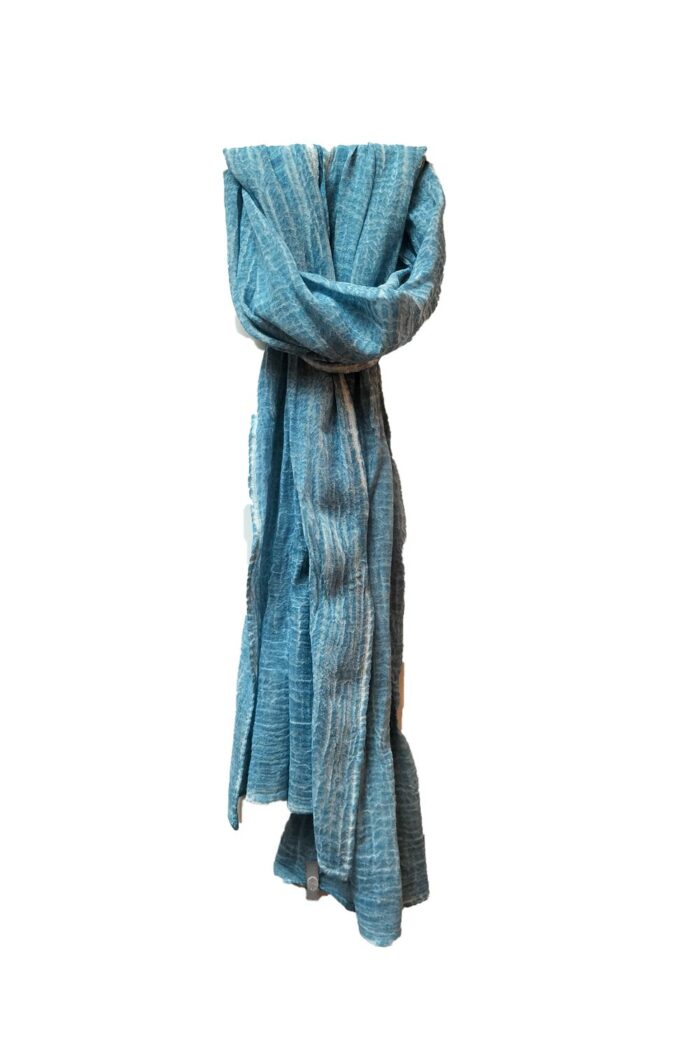 Dunne sjaal biokatoen new blue