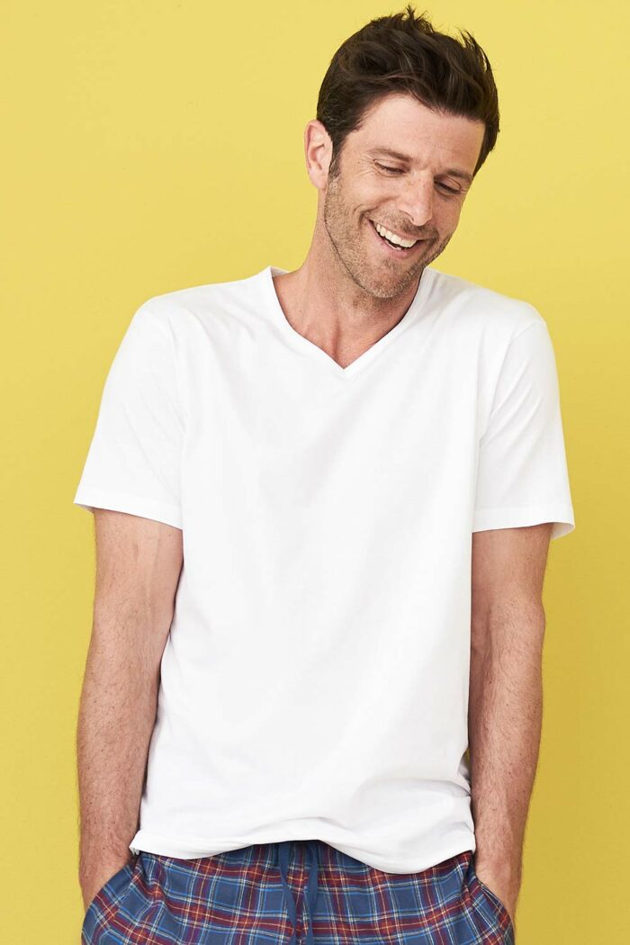 2-pack T-shirt v-hals wit