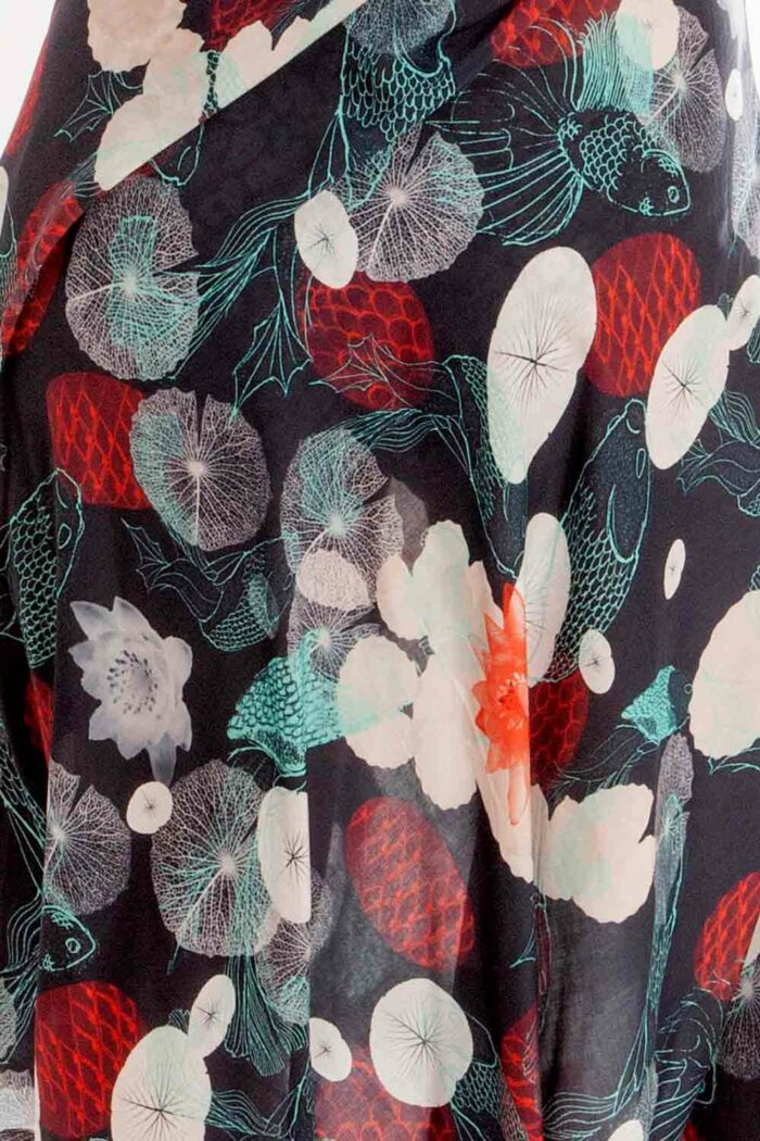 Overhemd met karper- en waterlelie print - Afbeelding 3