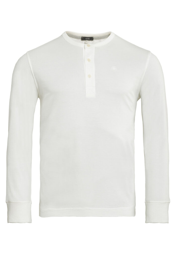 Henley shirt met lange mouw biokatoen - Afbeelding 2