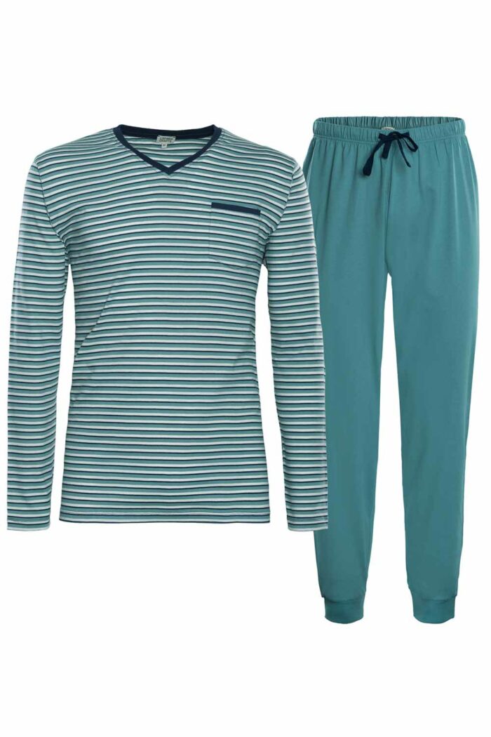 Dunne heren pyjama lichtblauw