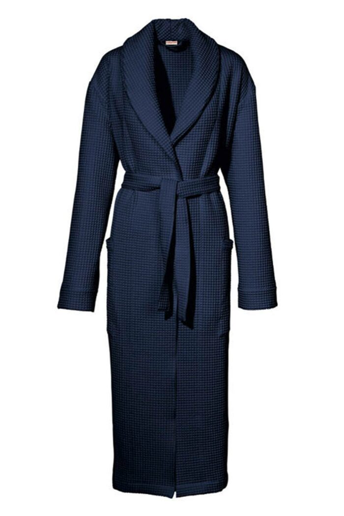 Badjas wafeldoek blauw
