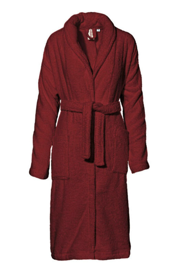 Badjas badstof deluxe Bordeaux