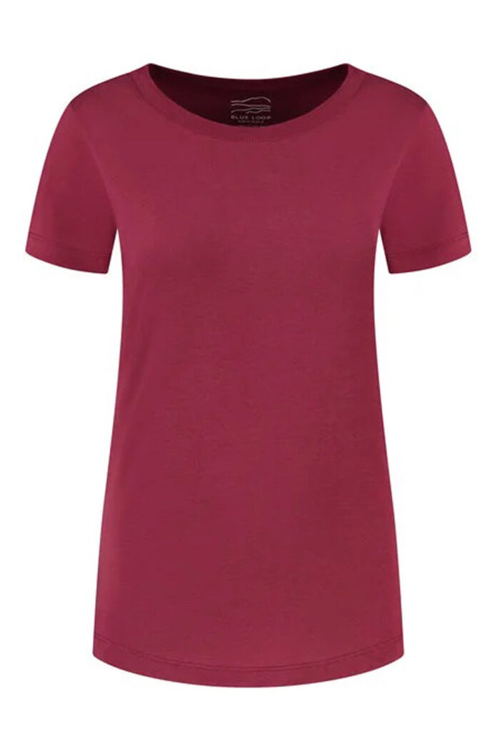 T-shirt gerecycelde tencel rood