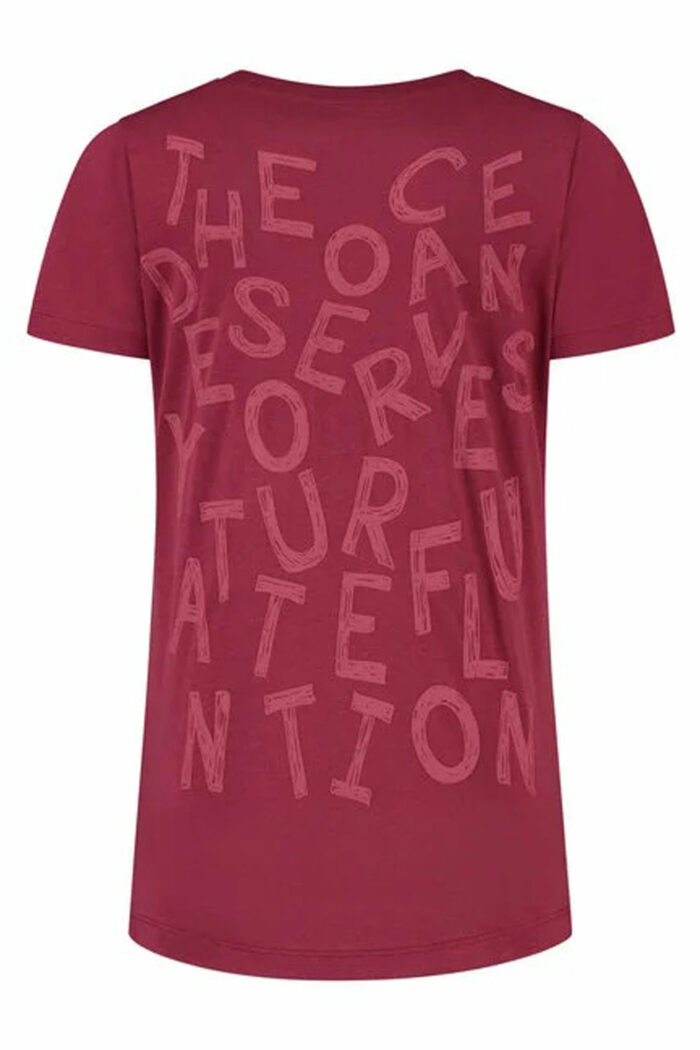 T-shirt gerecycelde tencel rood - Afbeelding 2