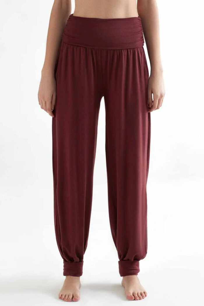 Yogabroek tencel bordeaux