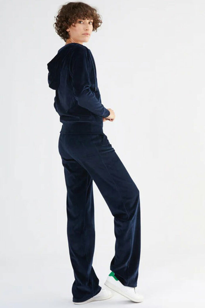 Velours huisbroek donkerblauw - Afbeelding 2