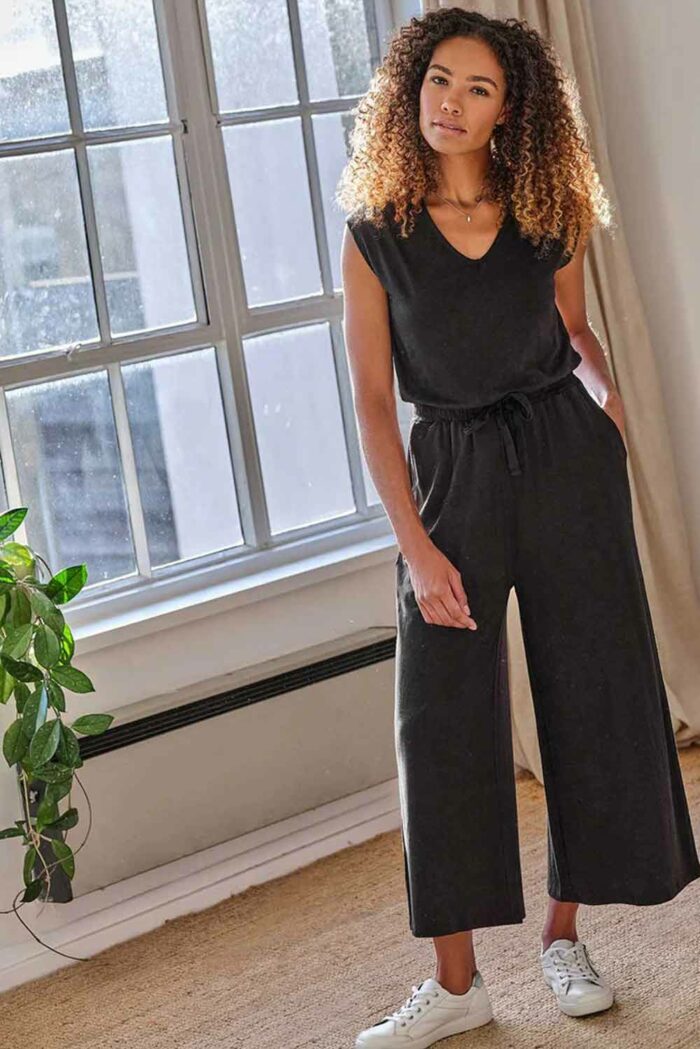 Jumpsuit korte mouw zwart