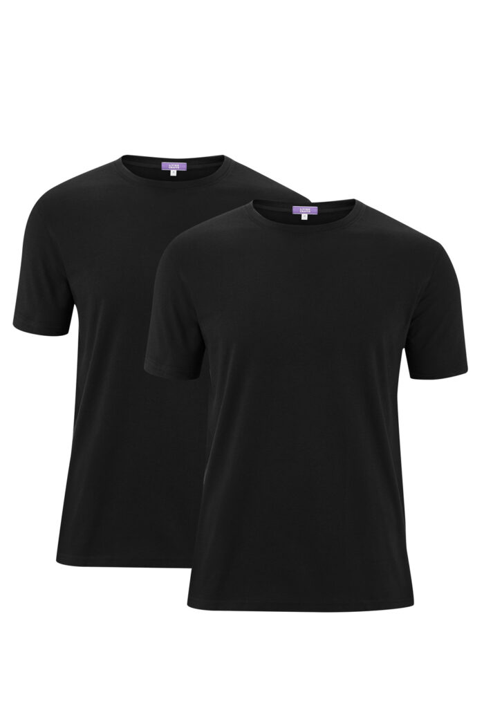 2-pack t-shirt ronde hals zwart