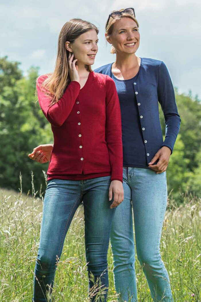 Vestje basic wol zijde rood - Afbeelding 2