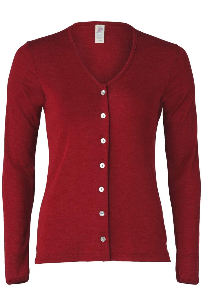 Vestje basic wol zijde rood