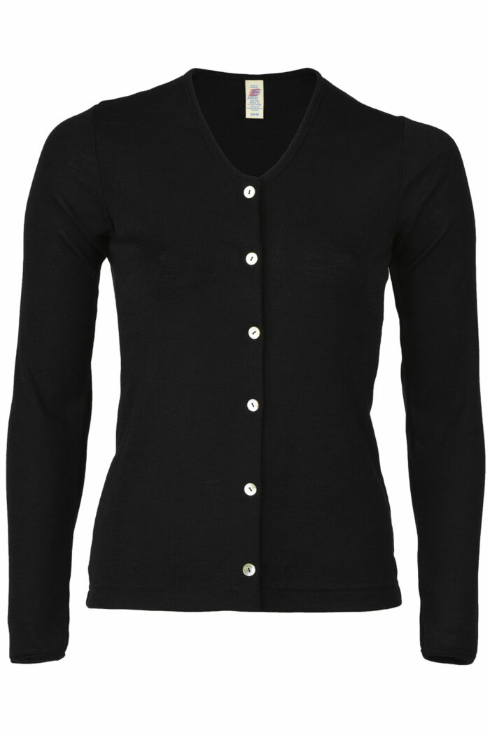 Vestje basic wol zijde zwart