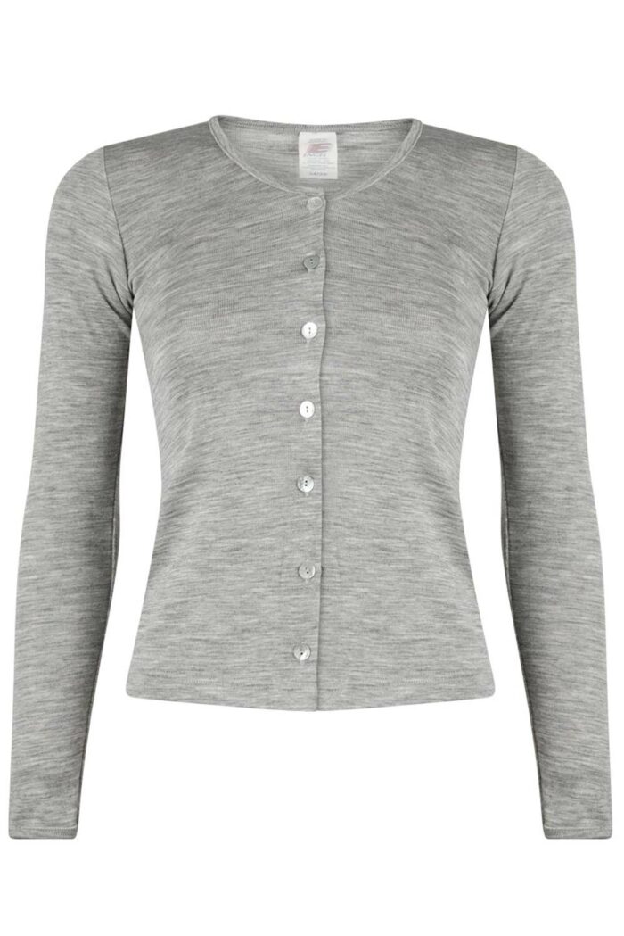 Vestje basic wol zijde grijs