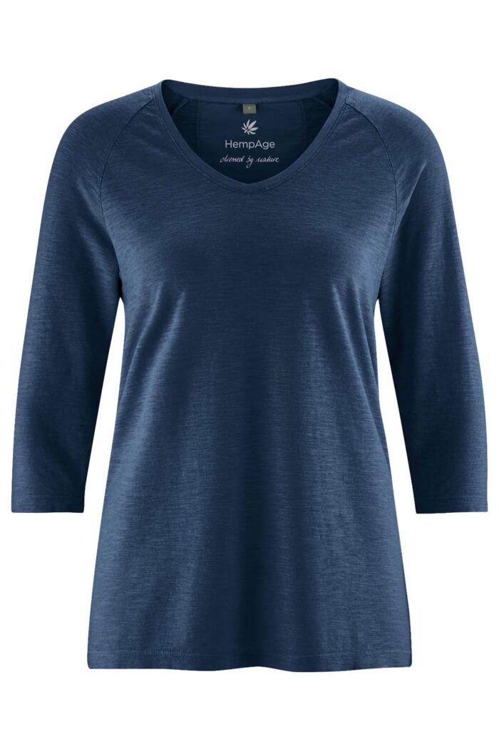 Navy shirt met 3/4 Raglanmouw