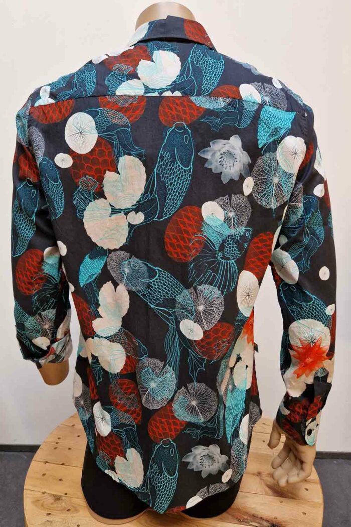 Overhemd met karper- en waterlelie print - Afbeelding 2