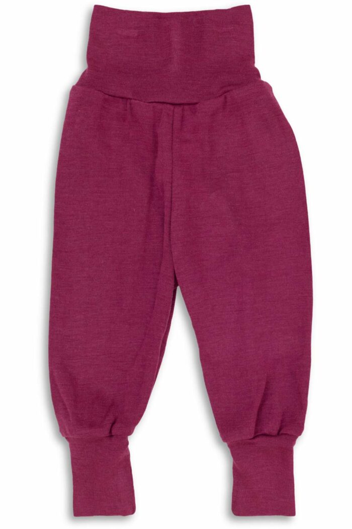 Wol zijden babybroekje bordeaux