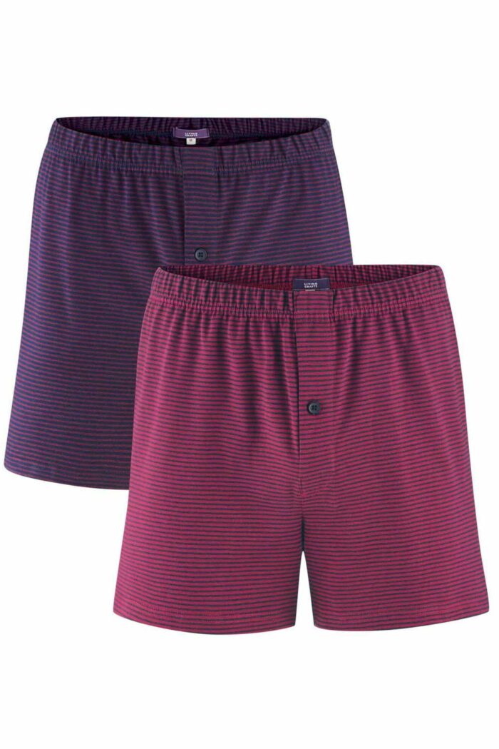 Dubbelpack boxershort los streep bordeaux