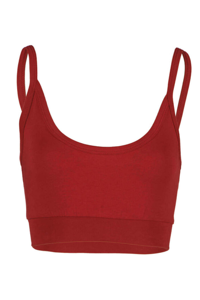 Bustier met brede onderrand rood