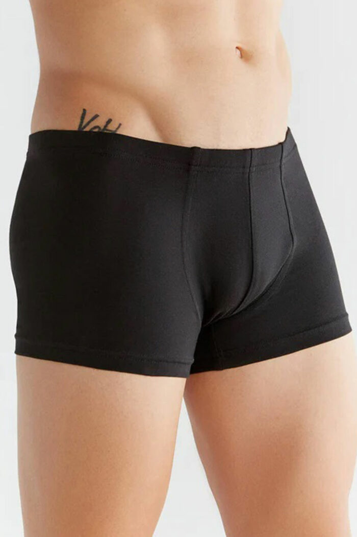 Heren boxer retroshort korte pijp zwart