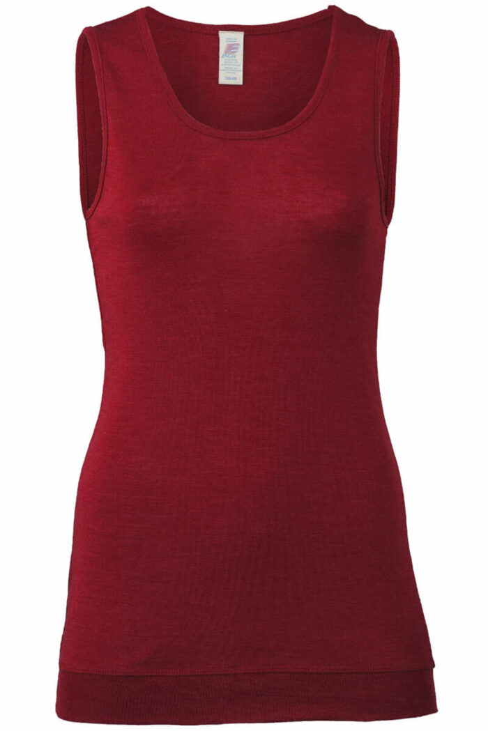 Lang hemd wol zijde rood