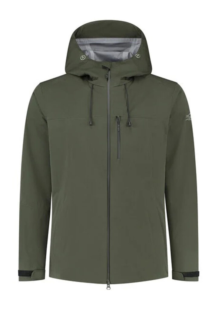 Groene wind- en waterdichte herenjas gerecycled polyester