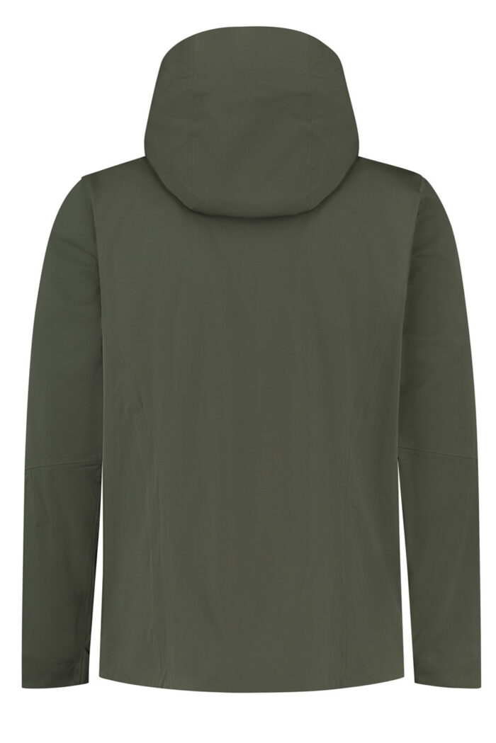 Groene wind- en waterdichte herenjas gerecycled polyester - Afbeelding 2