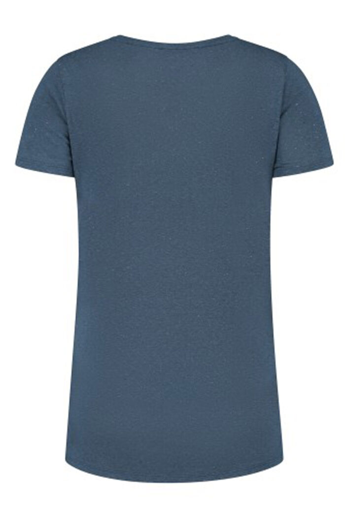 T-shirt gerecycelde jeans blauw - Afbeelding 2