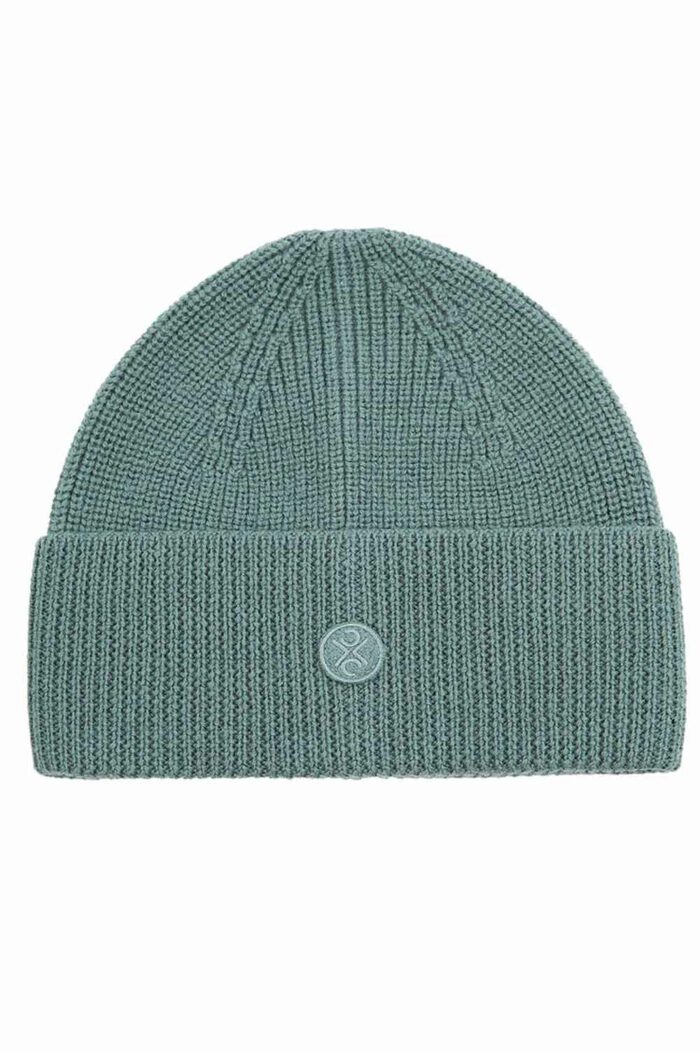 Wollen beanie muts groen