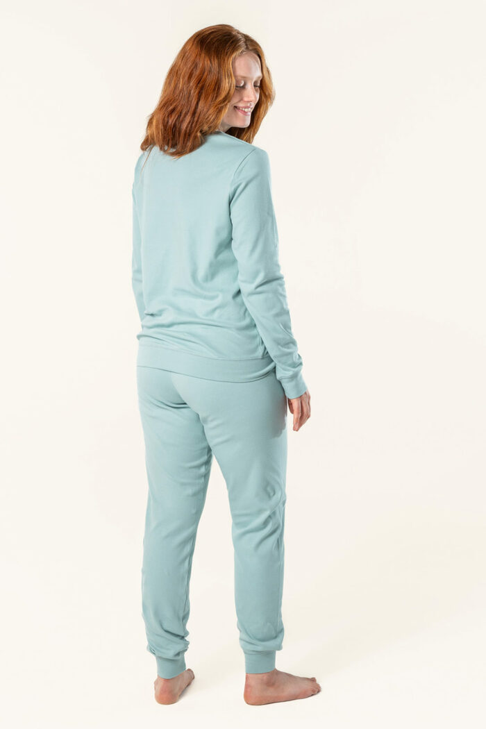 Damespyjama biokatoen misty blue - Afbeelding 2