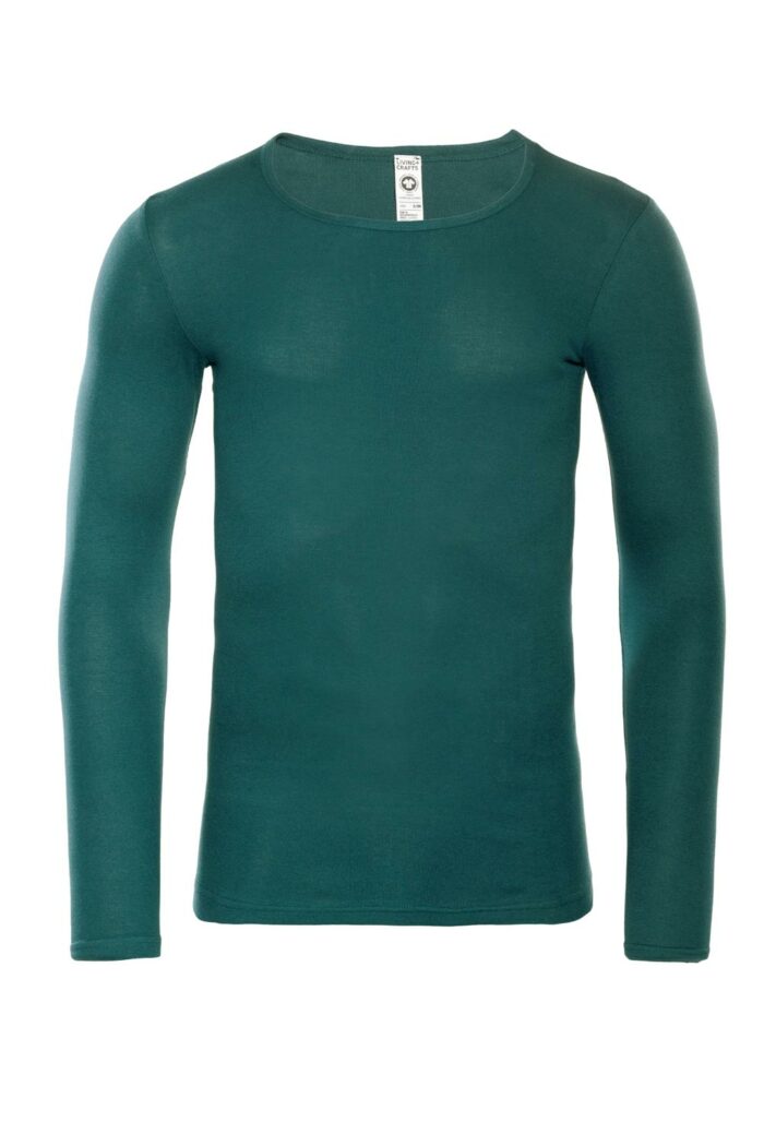 Lange mouwen shirt biokatoen donkergroen
