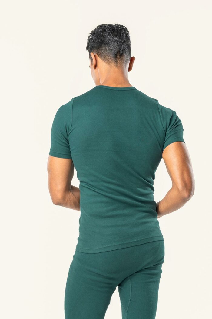 Korte mouwen T-shirt 100% biokatoen donkergroen - Afbeelding 3