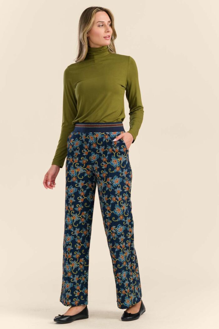 Broek sweat bloemenprint