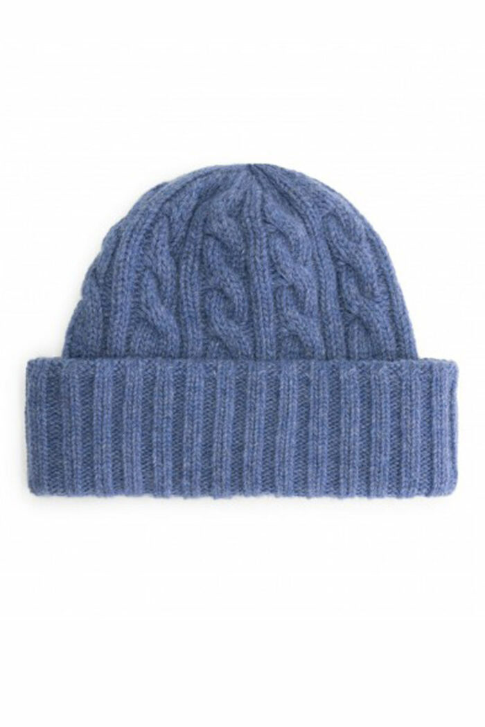 Beanie van gerecyclede wol lichtblauw