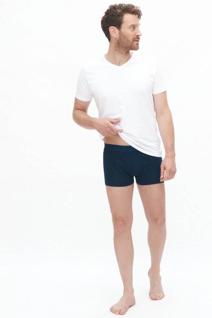 Boxershort met gulp 2-pack biokatoen donkerblauw - Afbeelding 2