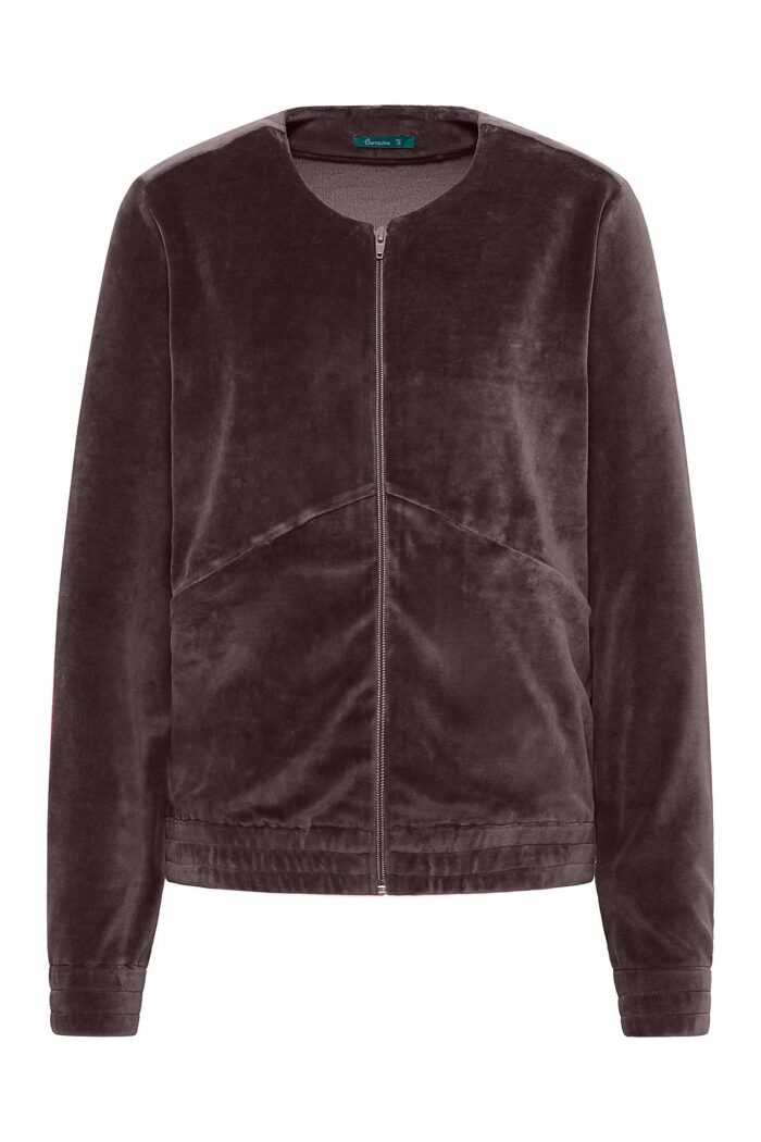 Velours jackje aubergine-bruin