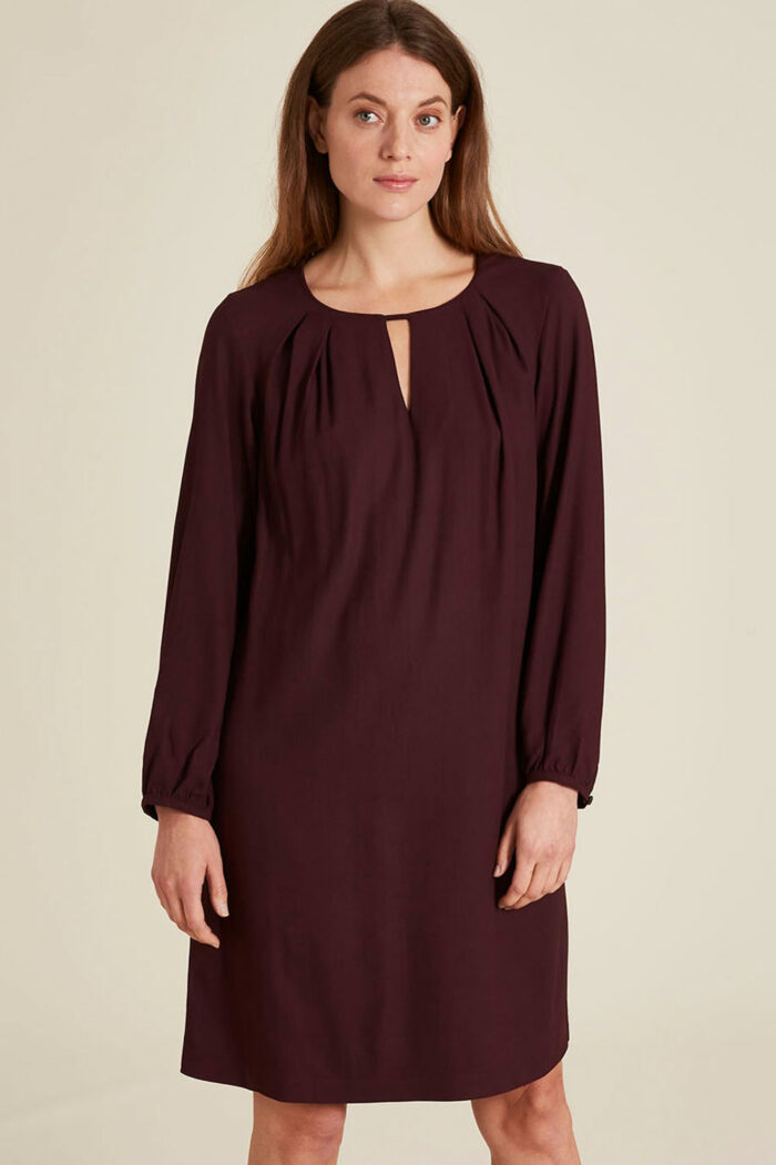 Aubergine jurk ecovero - Afbeelding 2