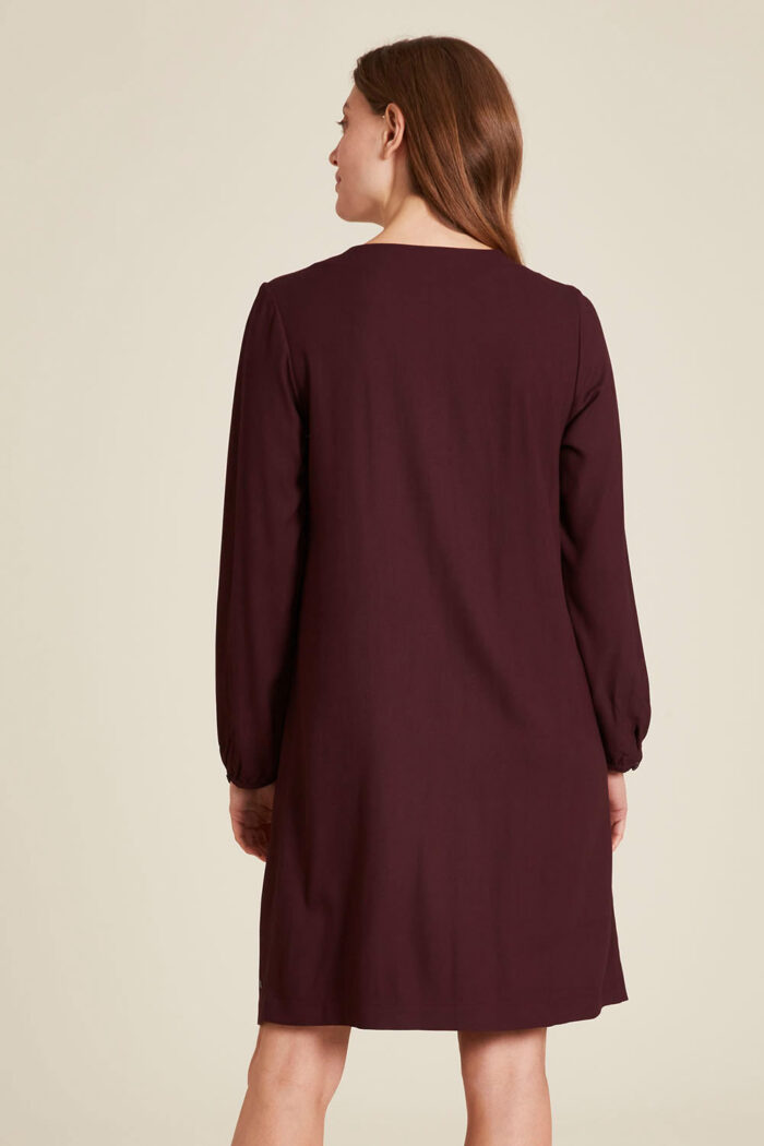 Aubergine jurk ecovero - Afbeelding 3