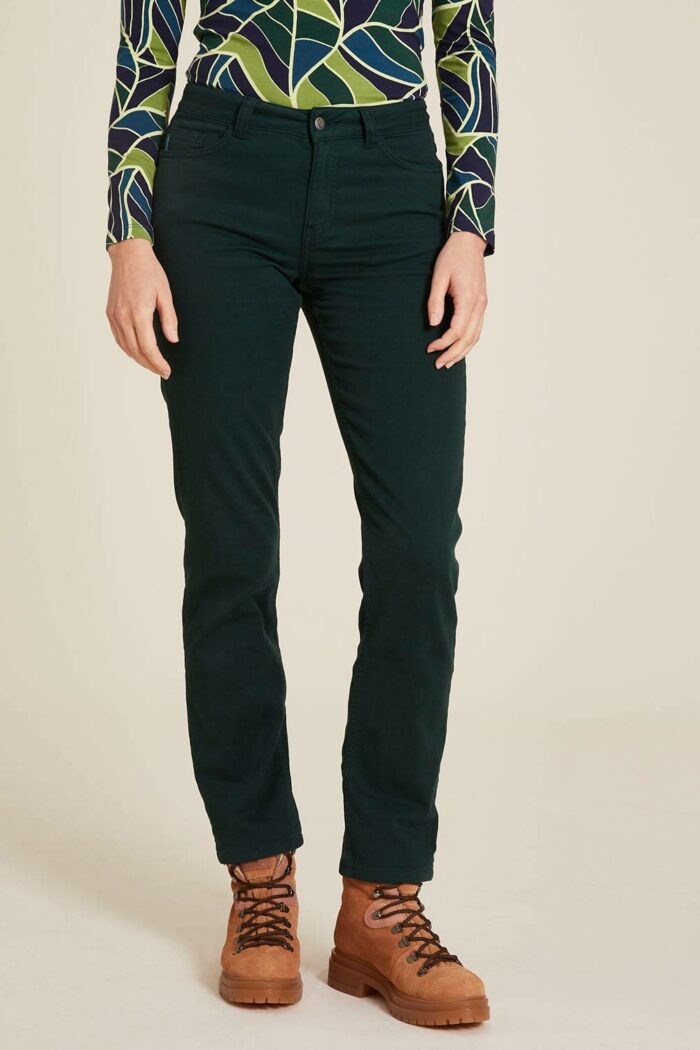 Donkergroene jeans biokatoen - Afbeelding 2