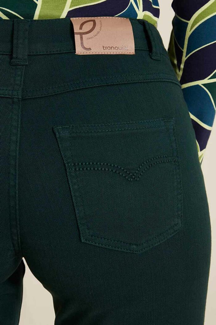 Donkergroene jeans biokatoen - Afbeelding 4