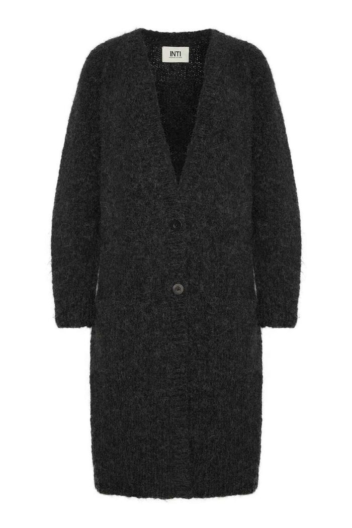 Baby alpaca lang vest antraciet