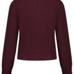 Vest gerecycled wol bordeaux - Afbeelding 2