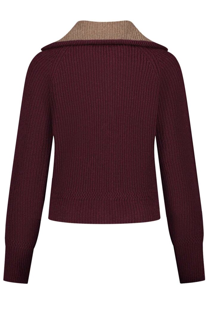 Vest gerecycled wol bordeaux - Afbeelding 2