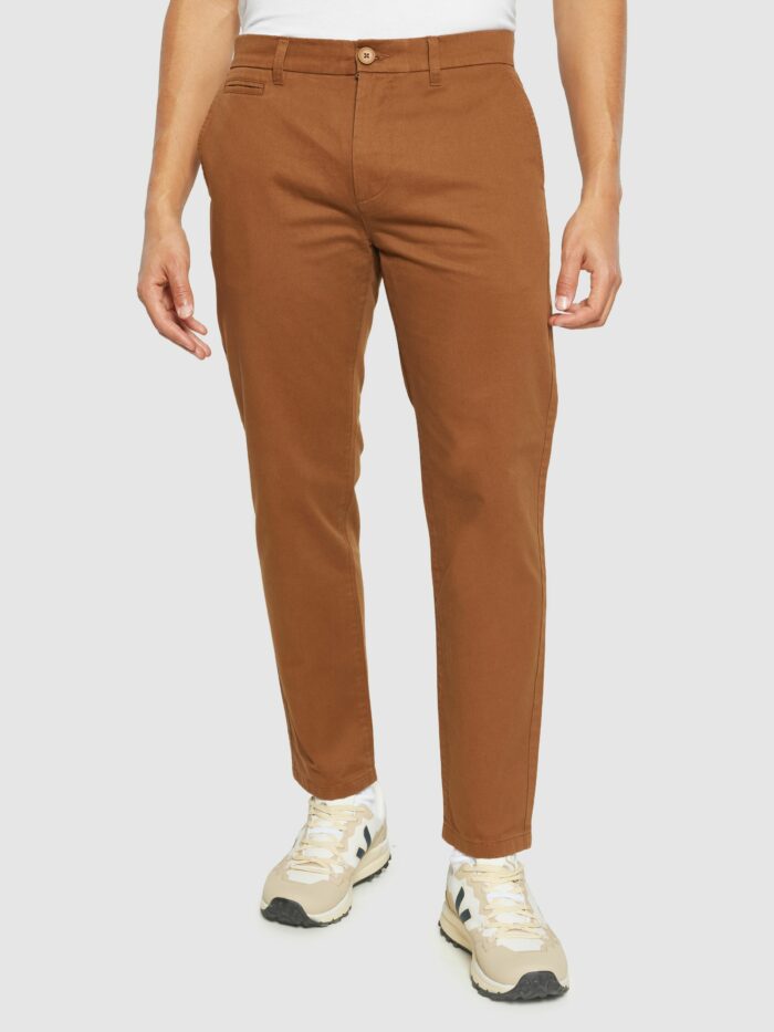 Chinobroek twill biokatoen lichtbruin
