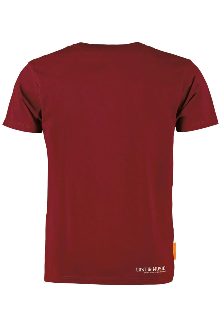 T-shirt ronde hals Lost in music steenrood - Afbeelding 2