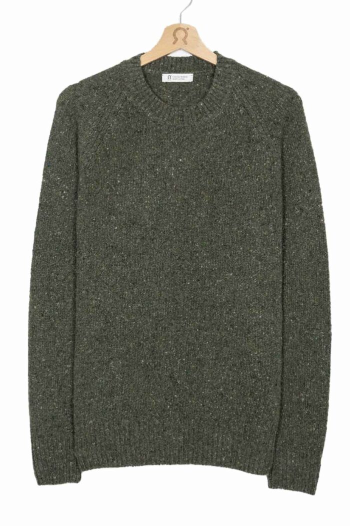 Unisex trui olijfgroen melange van gerecycled kashmier