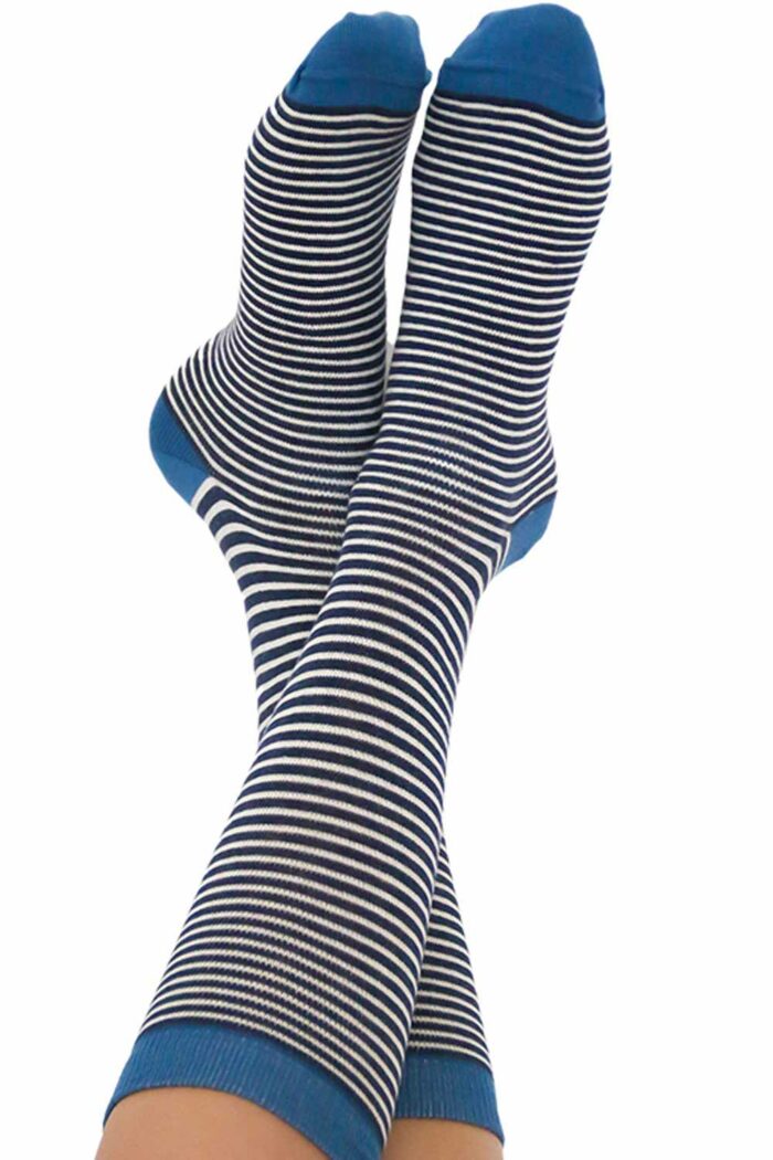 Gestreepte sokken blauw