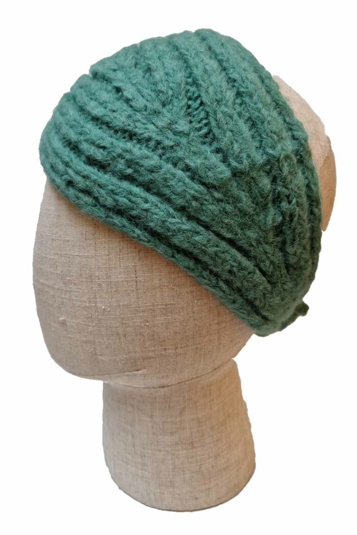 Wollen hoofdband groen