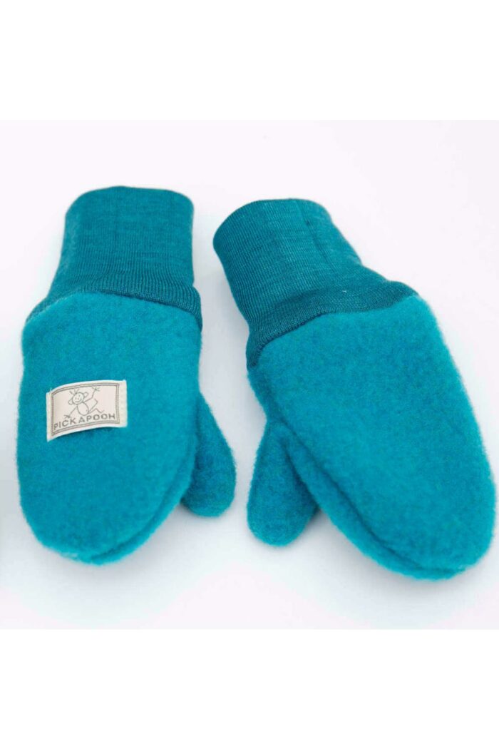 Kinderwanten merino wolfleece blauw